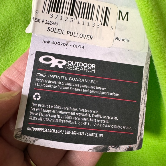 Outdoor Research Soleil Fleece 1/4 Zip Fleece Green NWT Women’s M - Picture 11 of 15